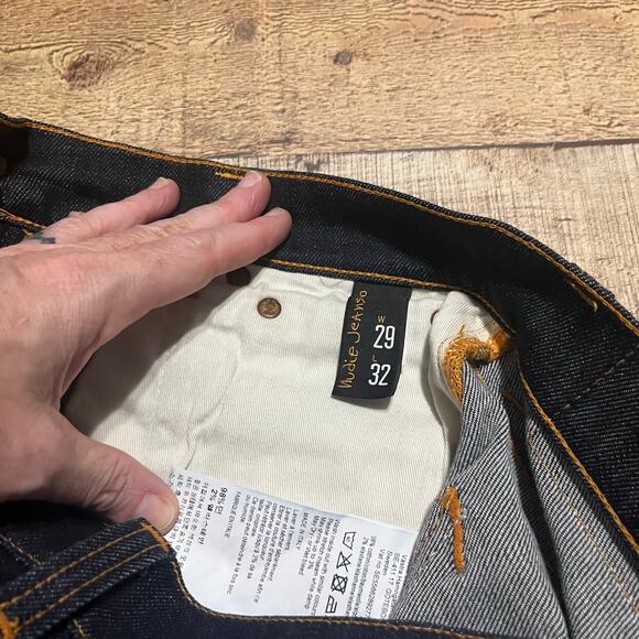 Nudie Jeans Co NWOT Men's Dark Wash Stretch Lean Dean Straight Jeans Sz 29x32 - Picture 3 of 5